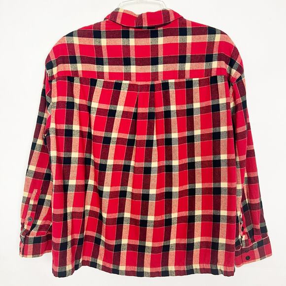 Madewell Women's Plaid Flannel Button Down Flannel Shirt Size M - Picture 7 of 13